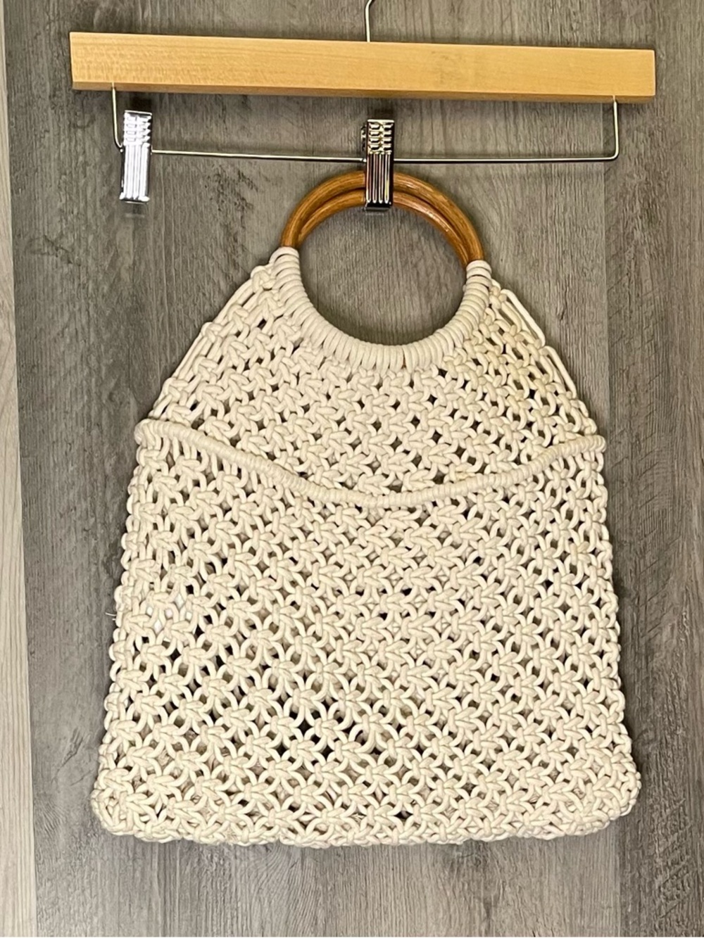 Crossi Beige Macrame Bag